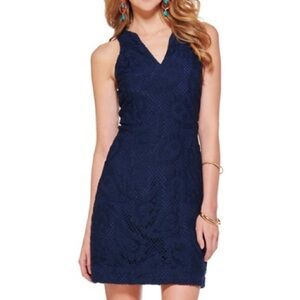 NWT Navy Crochet "Augusta Shift" Dress